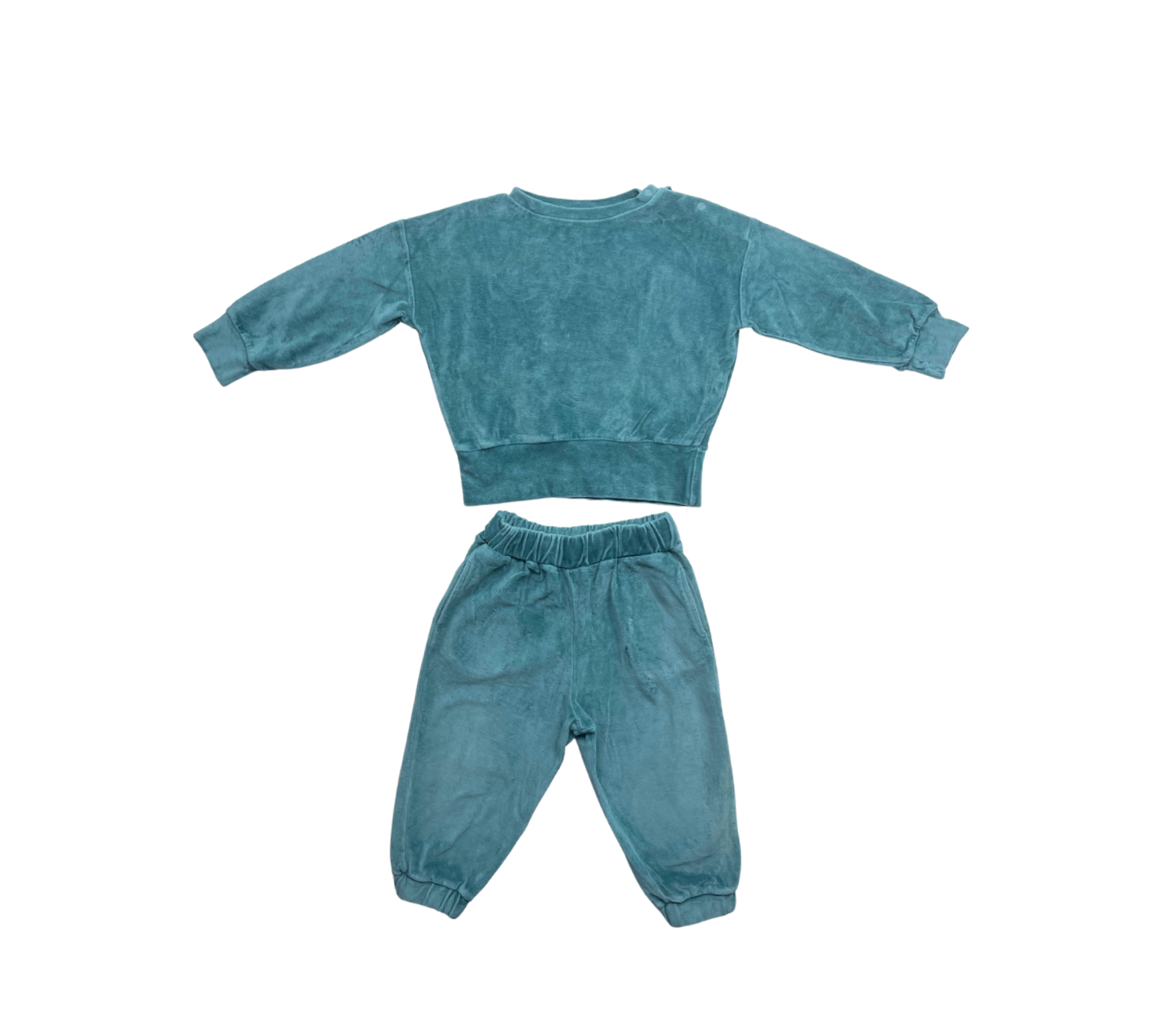 WE ARE KIDS - Ensemble en velours confortable vert - 18/24 mois