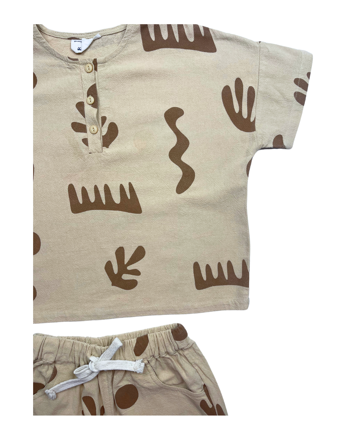 GAMIN GAMINE - Ensemble beige à motifs - 4 ans