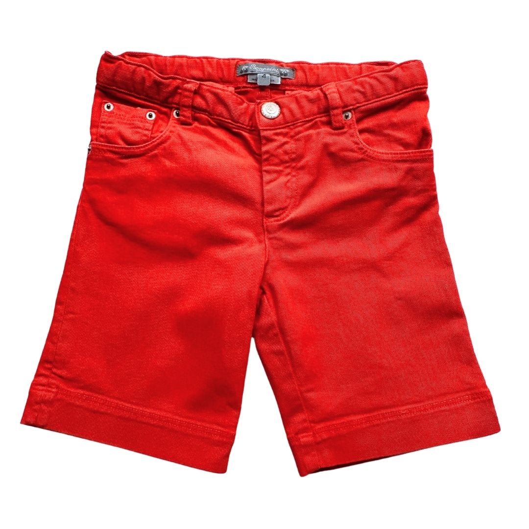 BONPOINT - Rote Jeansshorts - 4 Jahre