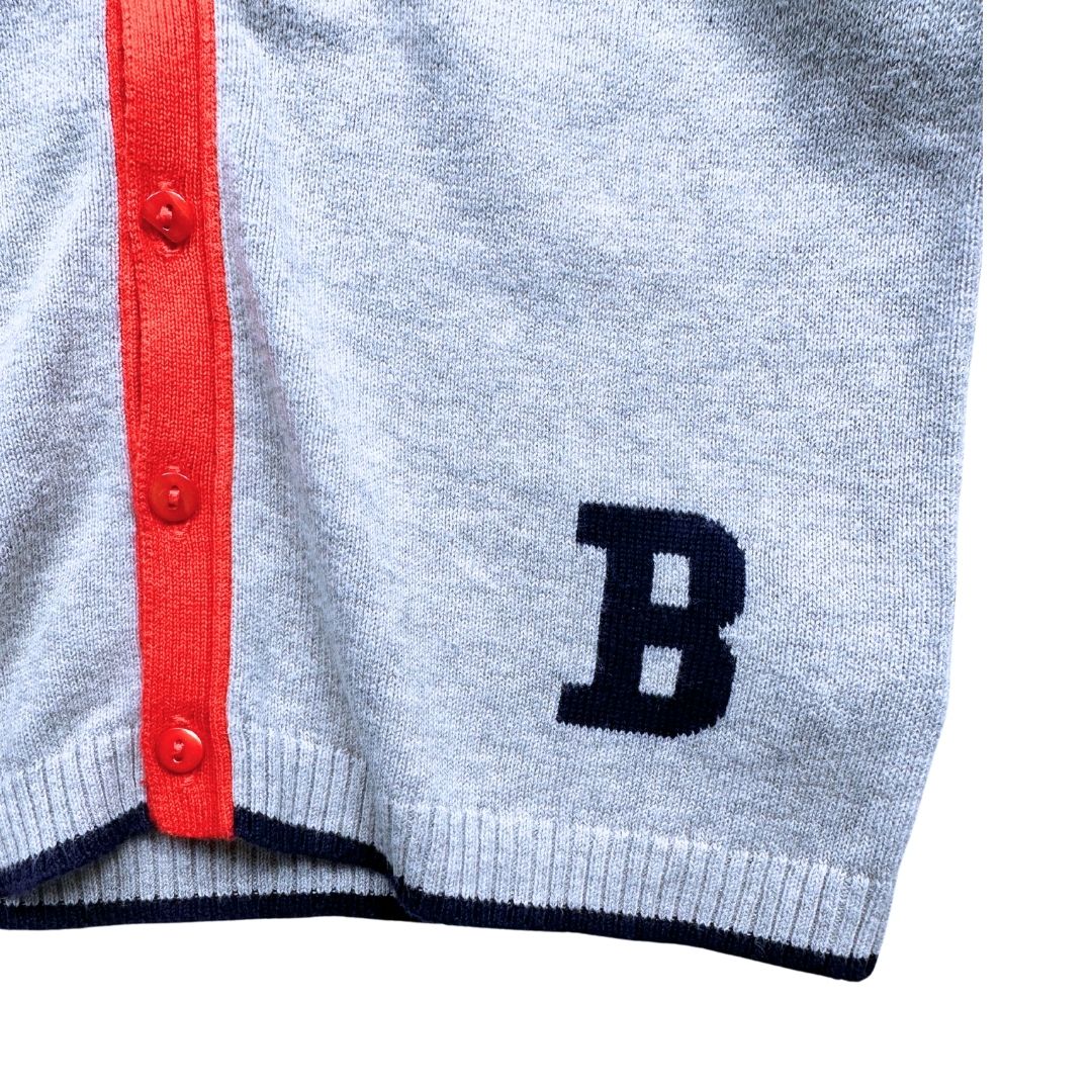 BONPOINT - Grey, blue and orange cardigan - 2 years