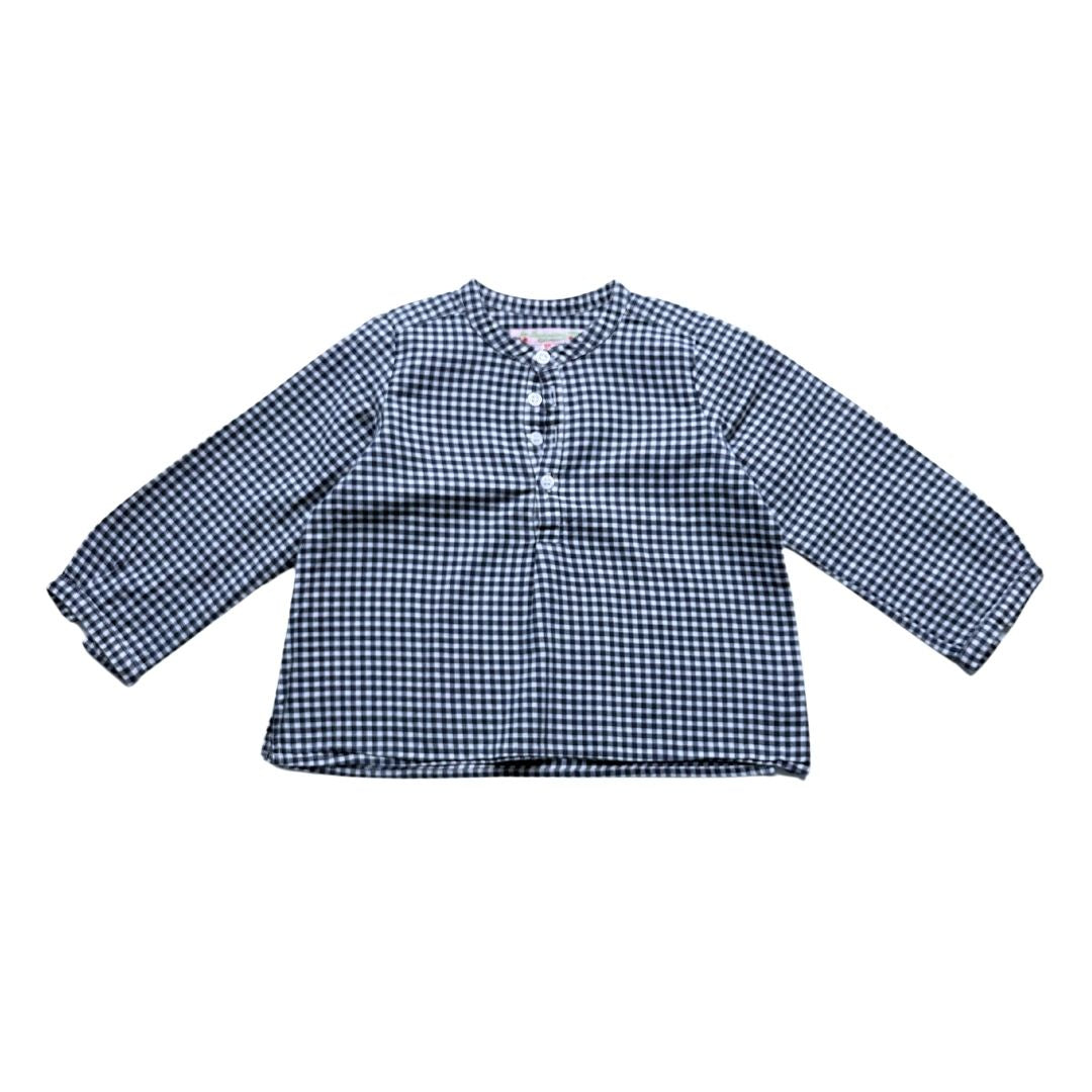 BONPOINT - Blue and white checked shirt - 18 months