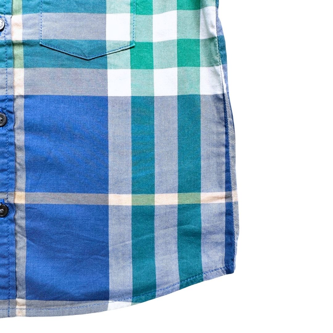 BURBERRY - Chemise à carreaux bleu et verte - 18 mois