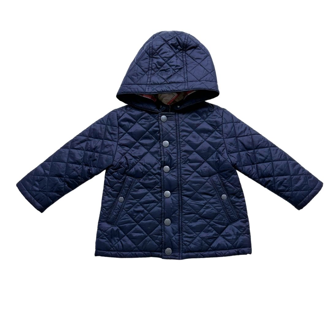 BURBERRY - Veste bleue matelassée - 12 mois