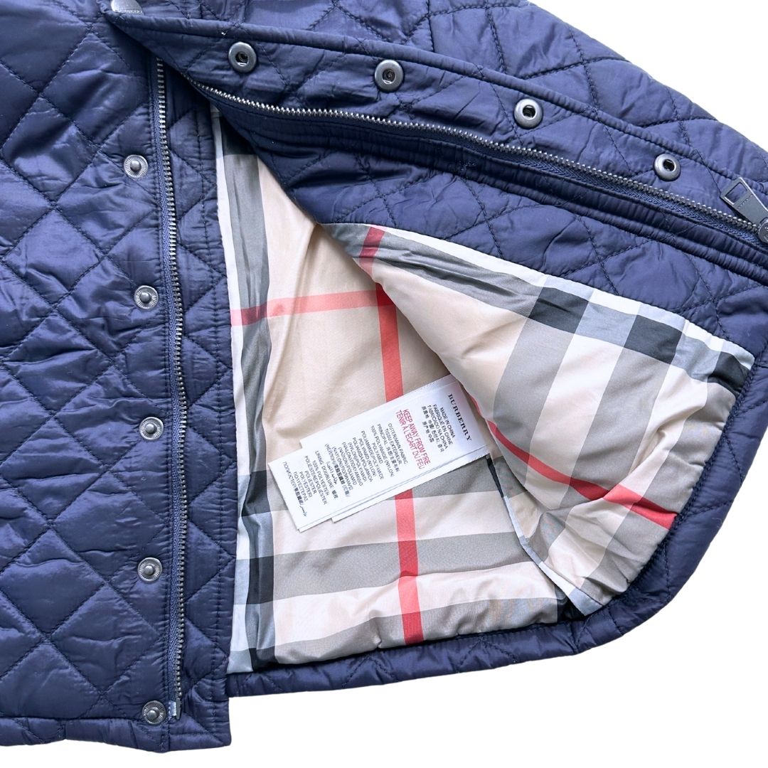BURBERRY - Veste bleue matelassée - 12 mois