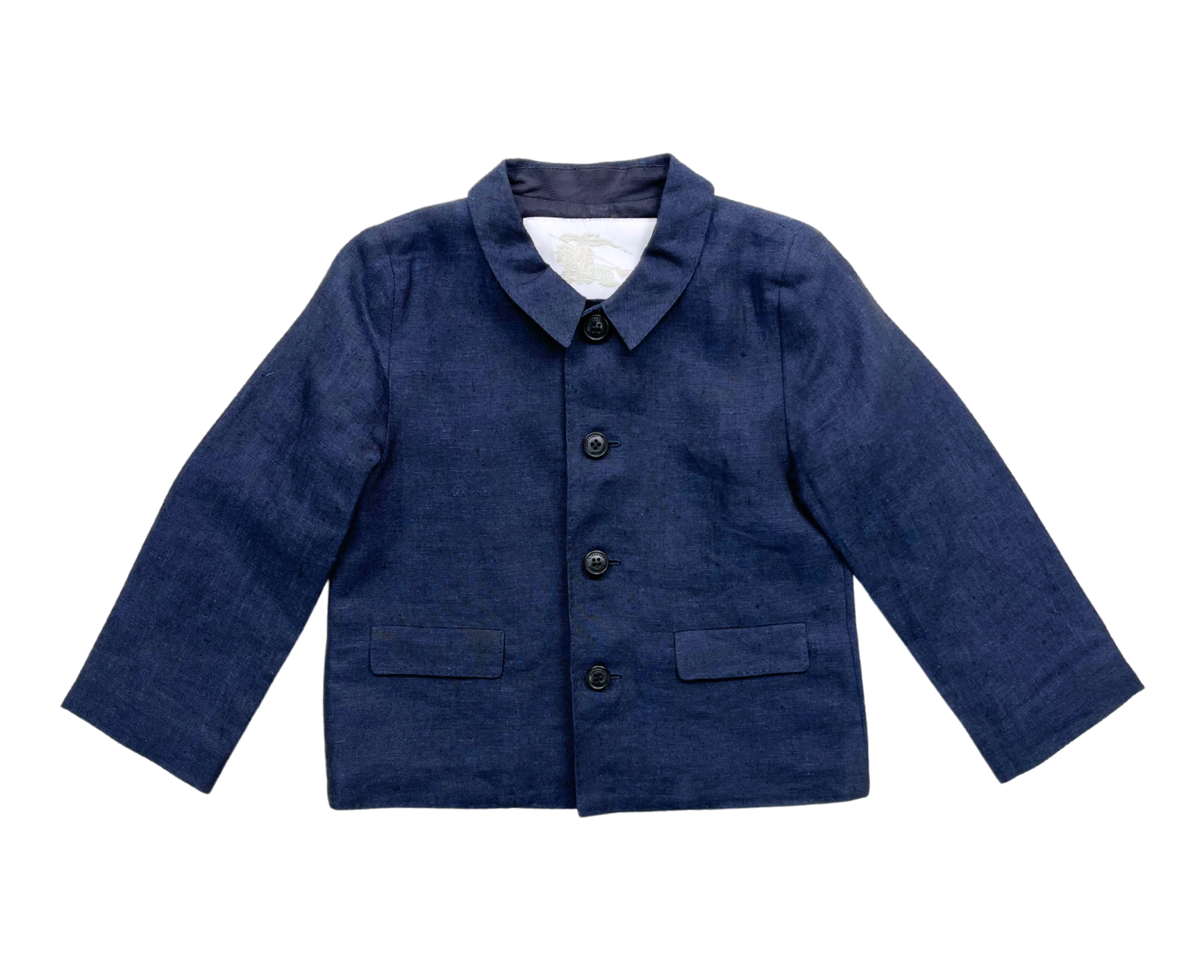 BURBERRY - Blazer en lin bleu marine - 2 ans