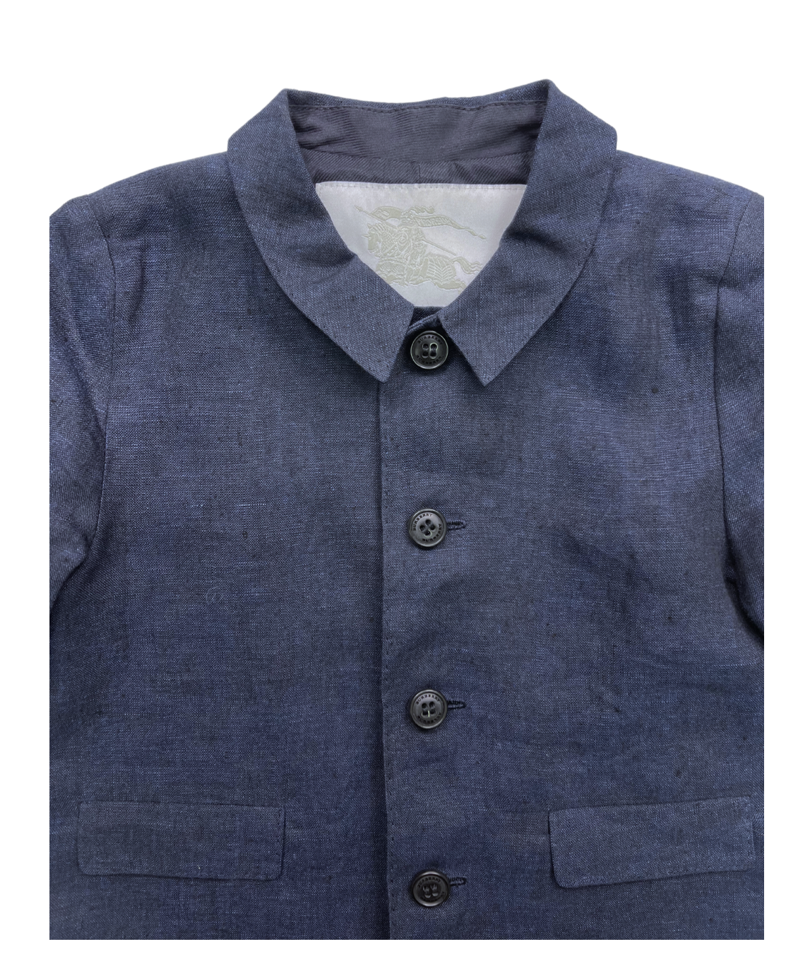 BURBERRY - Blazer en lin bleu marine - 2 ans