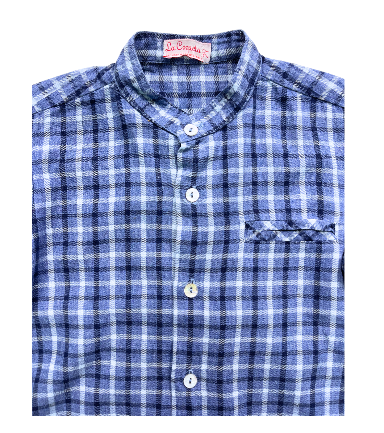 LA COQUETA - Blue checked shirt - 2 years