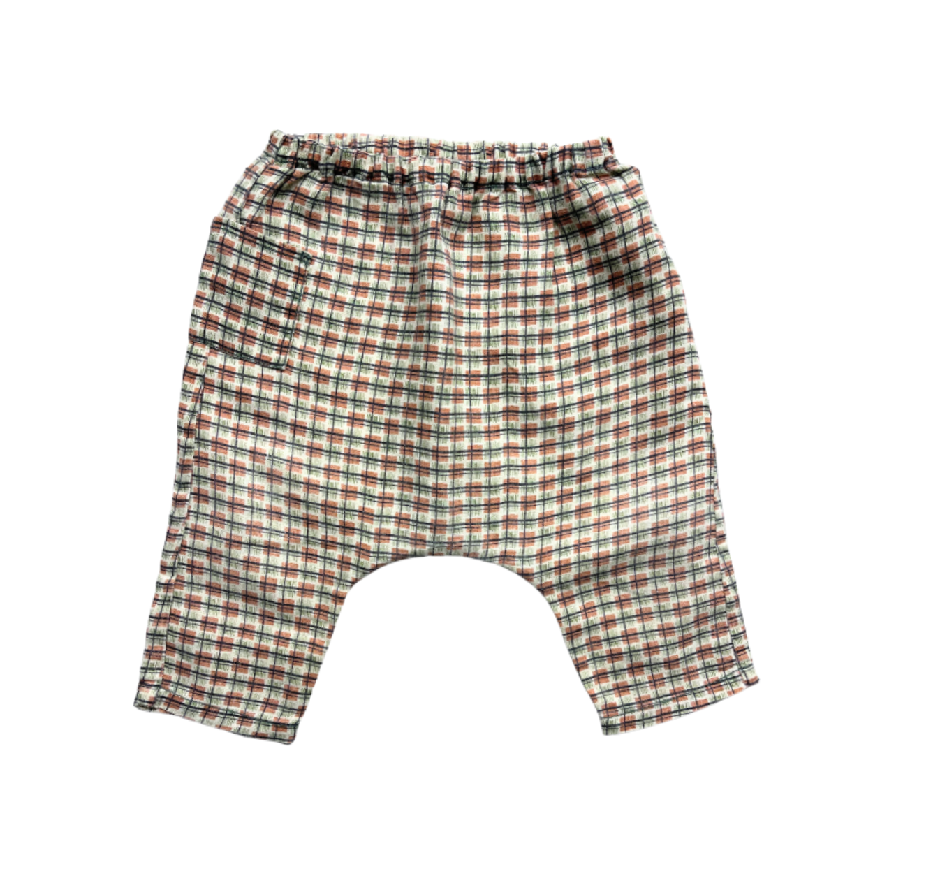 CARAMEL - Sarouel en lin à carreaux - 18 mois