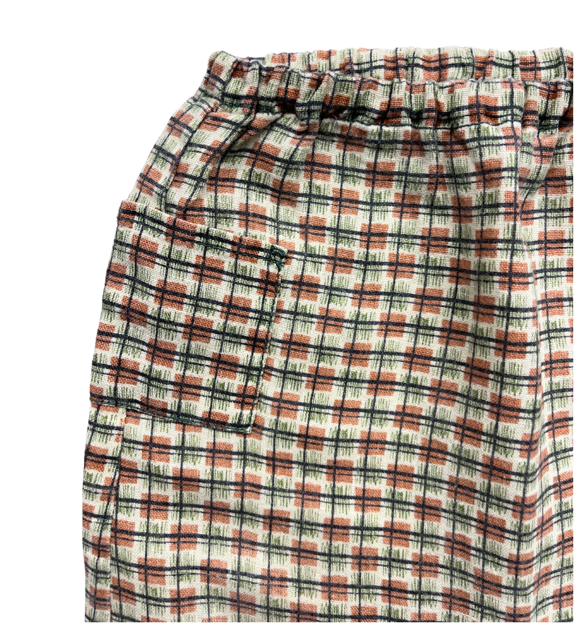 CARAMEL - Sarouel en lin à carreaux - 18 mois