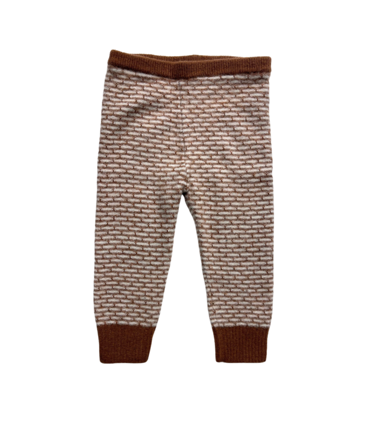 CARAMEL - Legging en laine marron à motifs - 18 mois