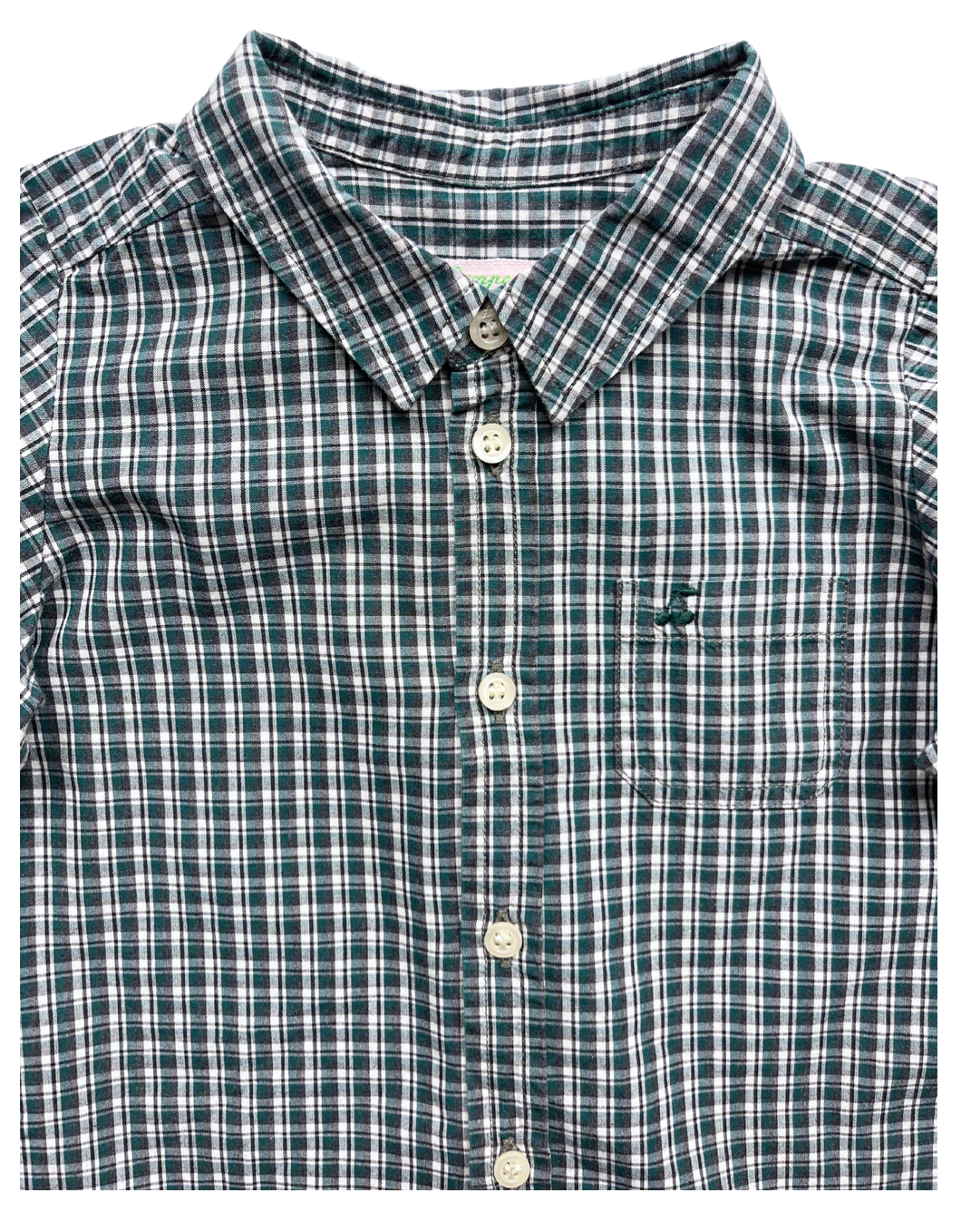 BONPOINT - Chemise verte à petits carreaux - 18 mois