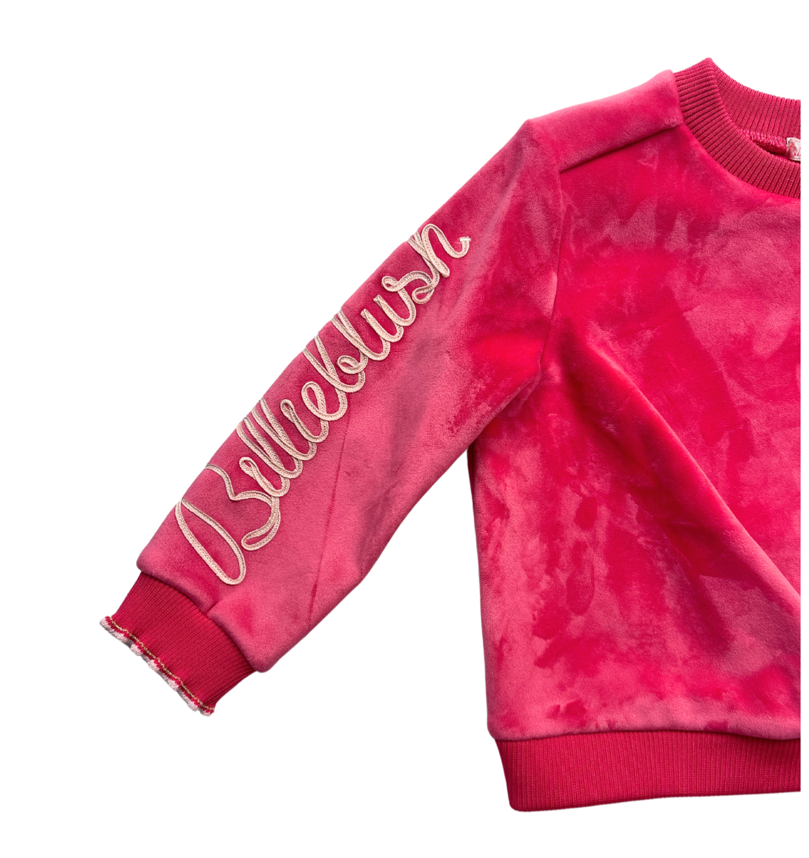 BILLIE BLUSH - Rosa Samt-Sweatshirt - 3 Jahre