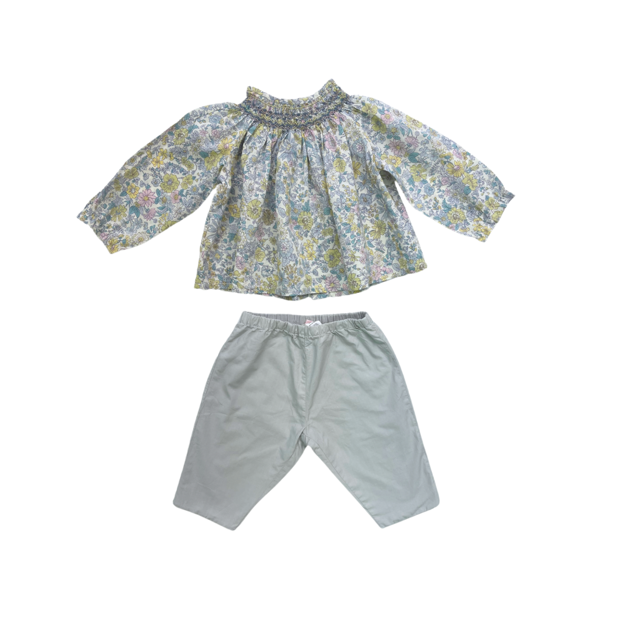 BONPOINT - Set aus Bluse und Hose mit Blumenmuster - 6 Monate