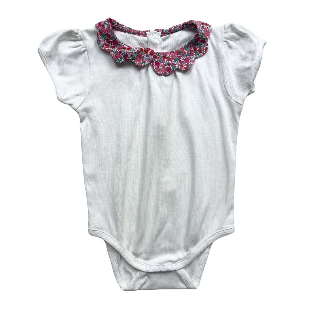 JACADI - Body blanc manches courtes col liberty - 18 mois