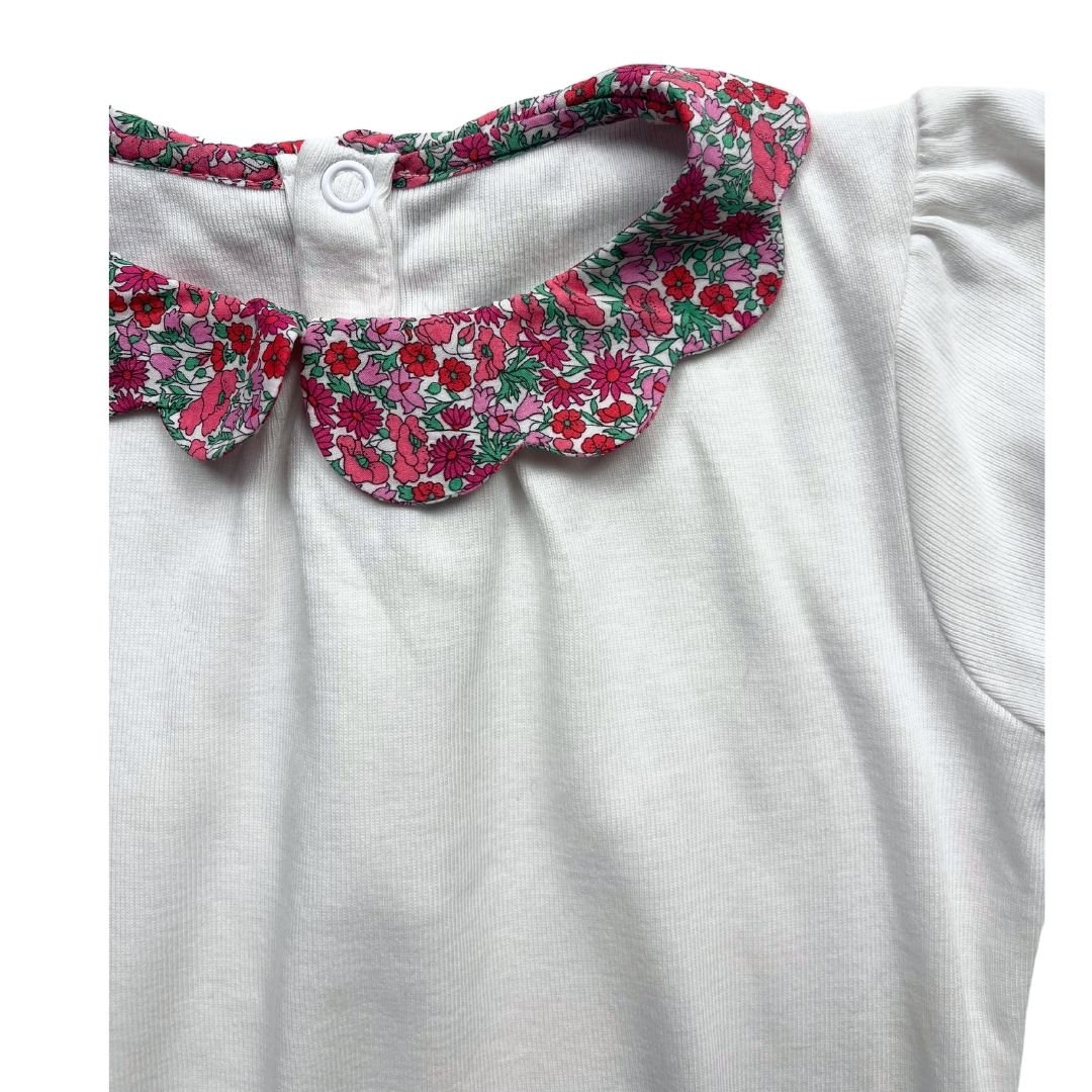 JACADI - Body blanc manches courtes col liberty - 18 mois