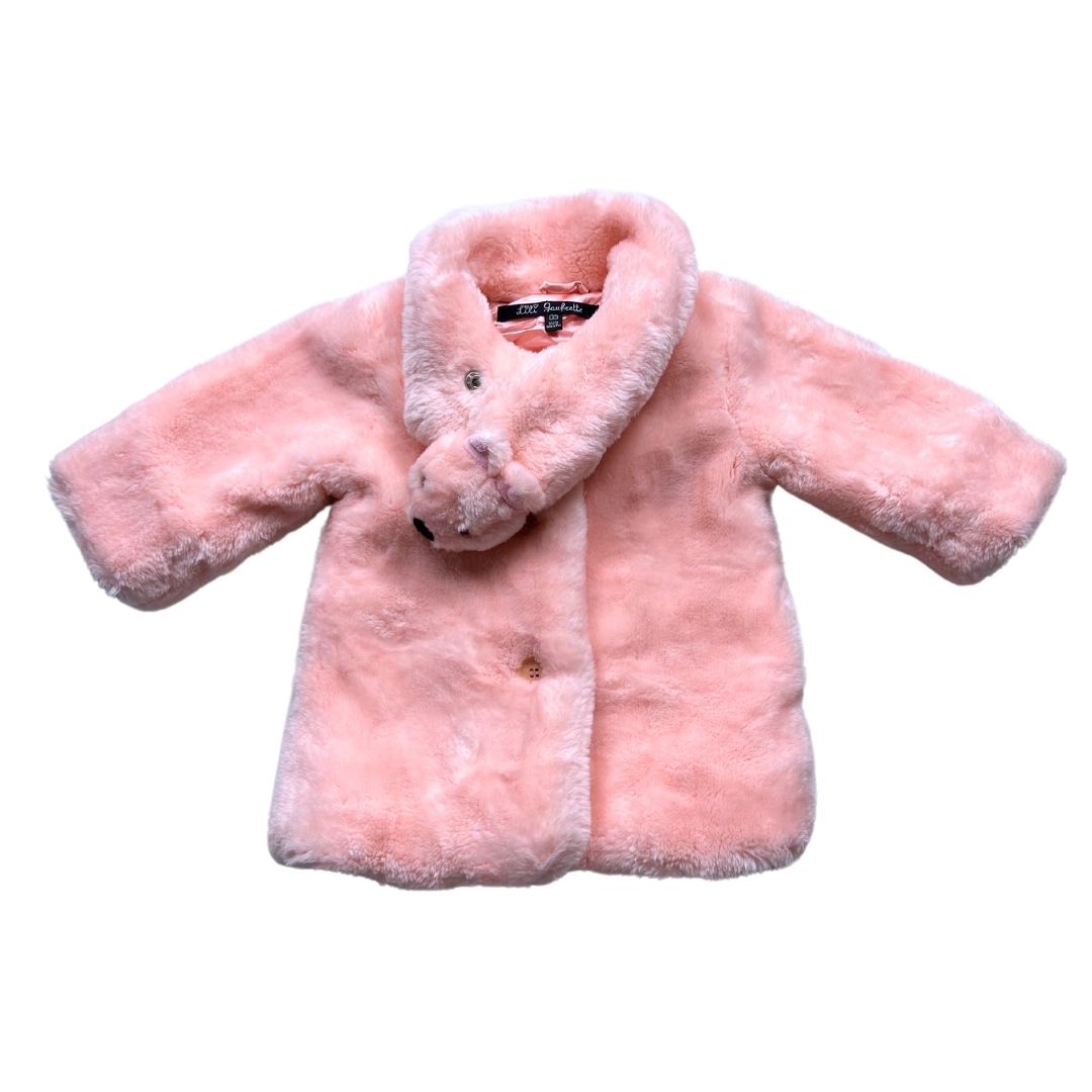LILI GAUFRETTE - Rosa Kunstpelzmantel - 3 Monate