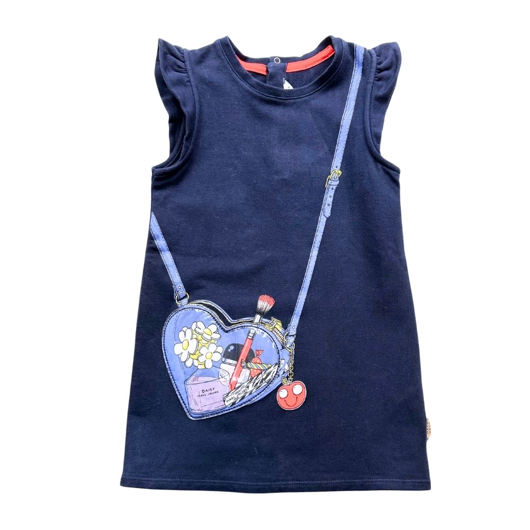 LITTLE MARC JACOBS - Marineblaues Kleid mit Aufdruck - 2 Jahre