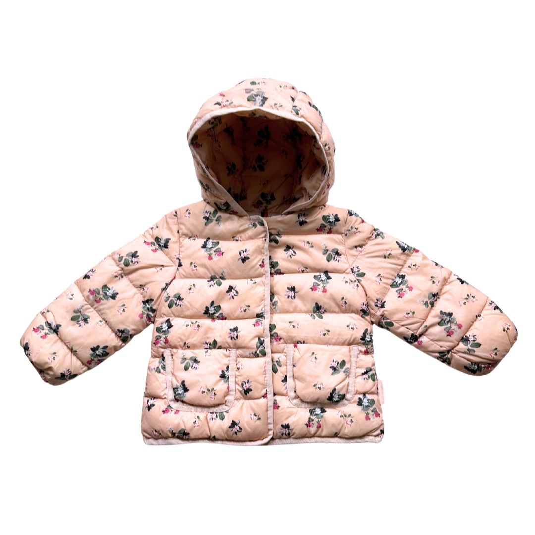 MONCLER - Doudoune rose à fleurs - 18 mois