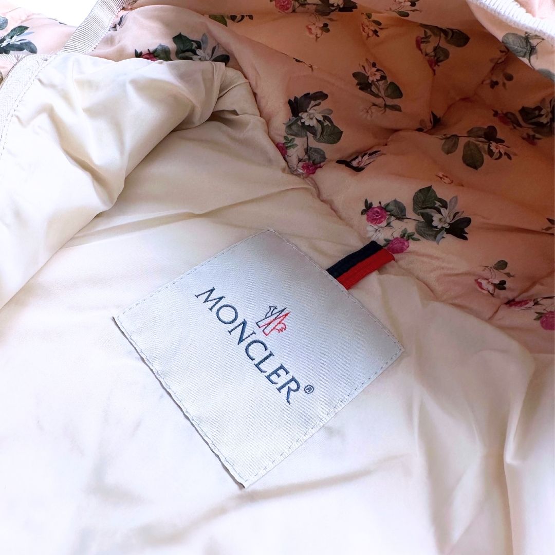 MONCLER - Doudoune rose à fleurs - 18 mois