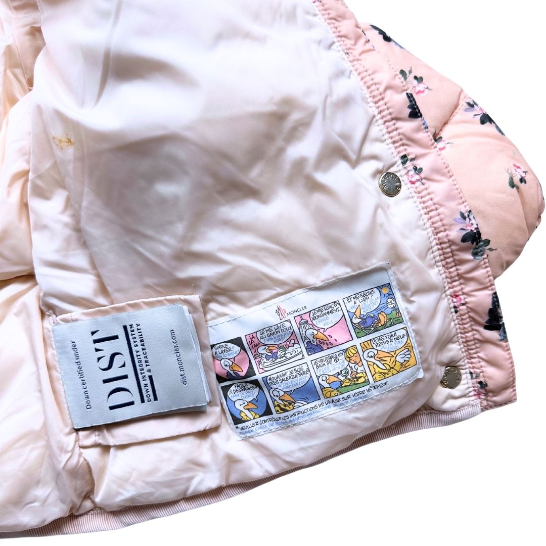 MONCLER - Doudoune rose à fleurs - 18 mois