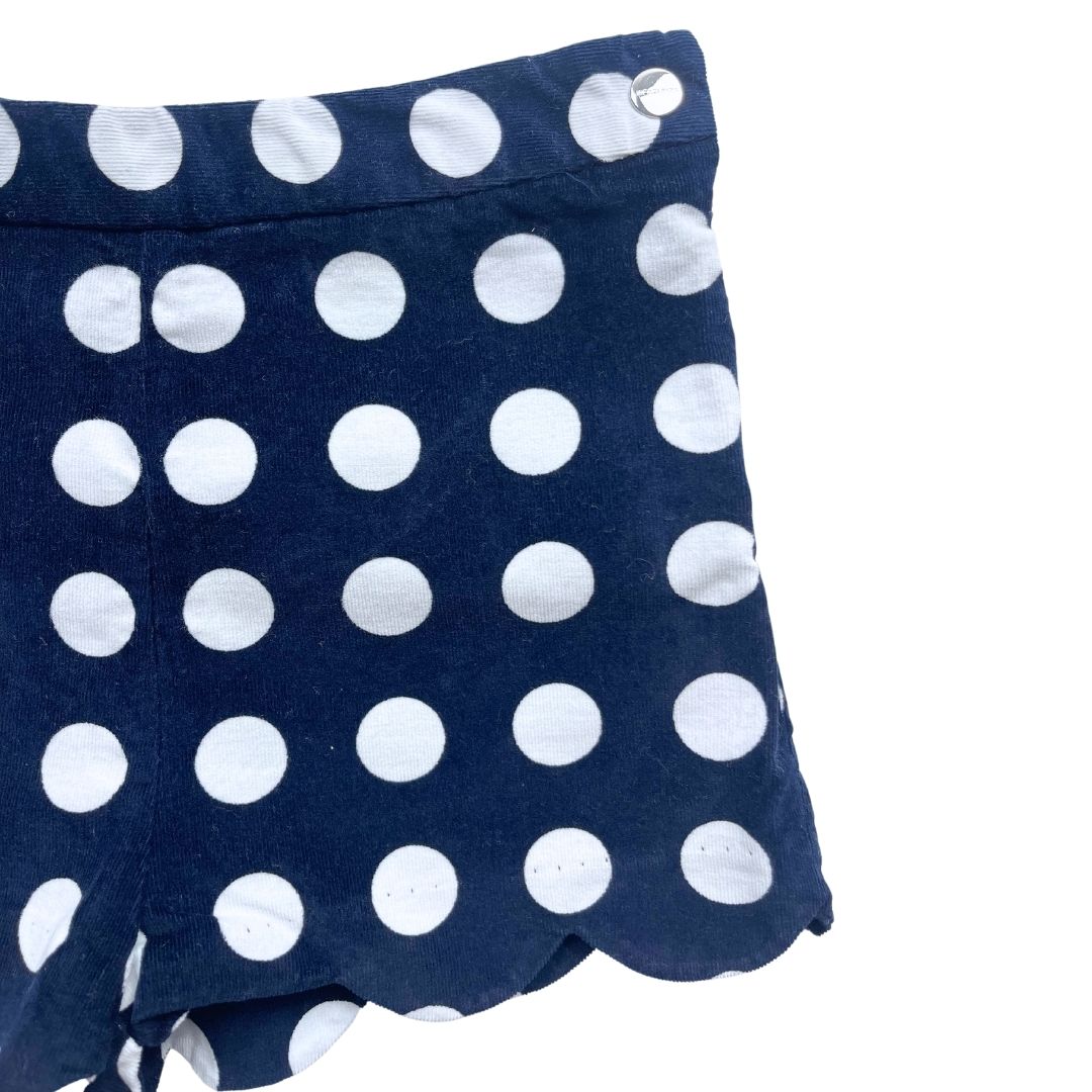 JACADI - Short bleu marine en velours à pois - 5 ans