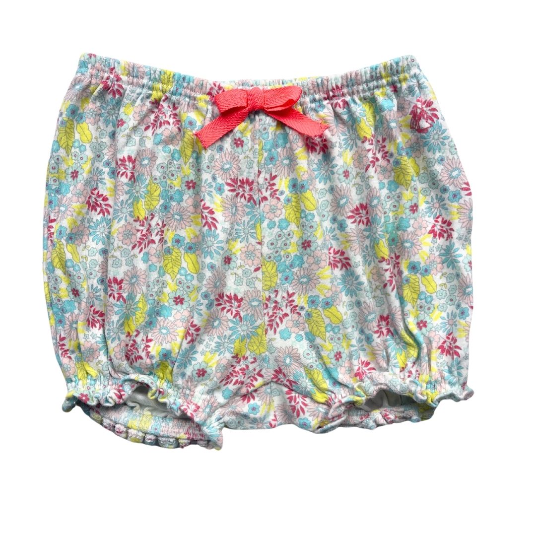 PETIT BATEAU - Mehrfarbige Baumwoll-Pumphose mit Blumen - 18 Monate