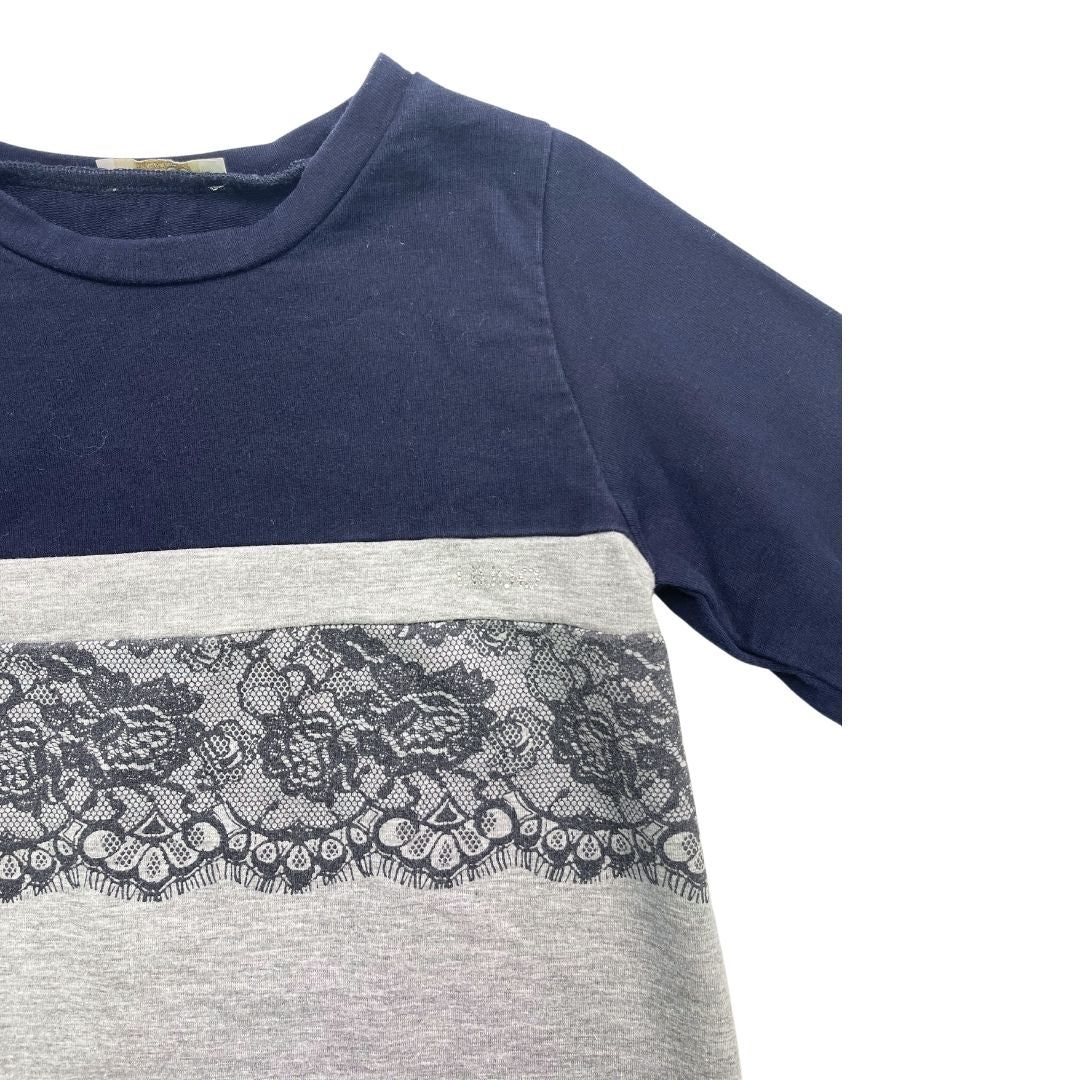 LIU-JO - Marineblaues und graues Baumwollkleid - 4 Jahre