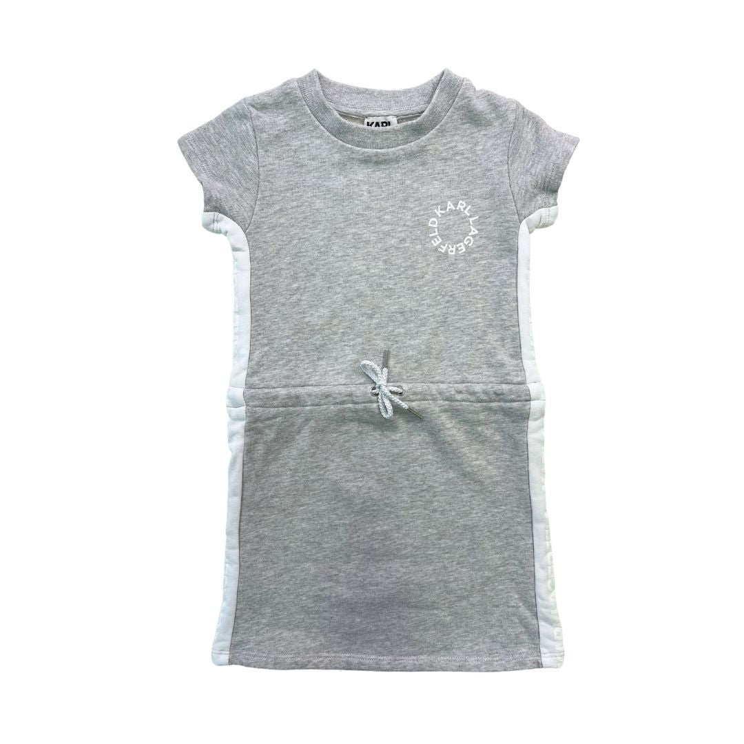 KARL LAGERFELD - Bequemes graues Kleid mit weißen Streifen - 4 Jahre