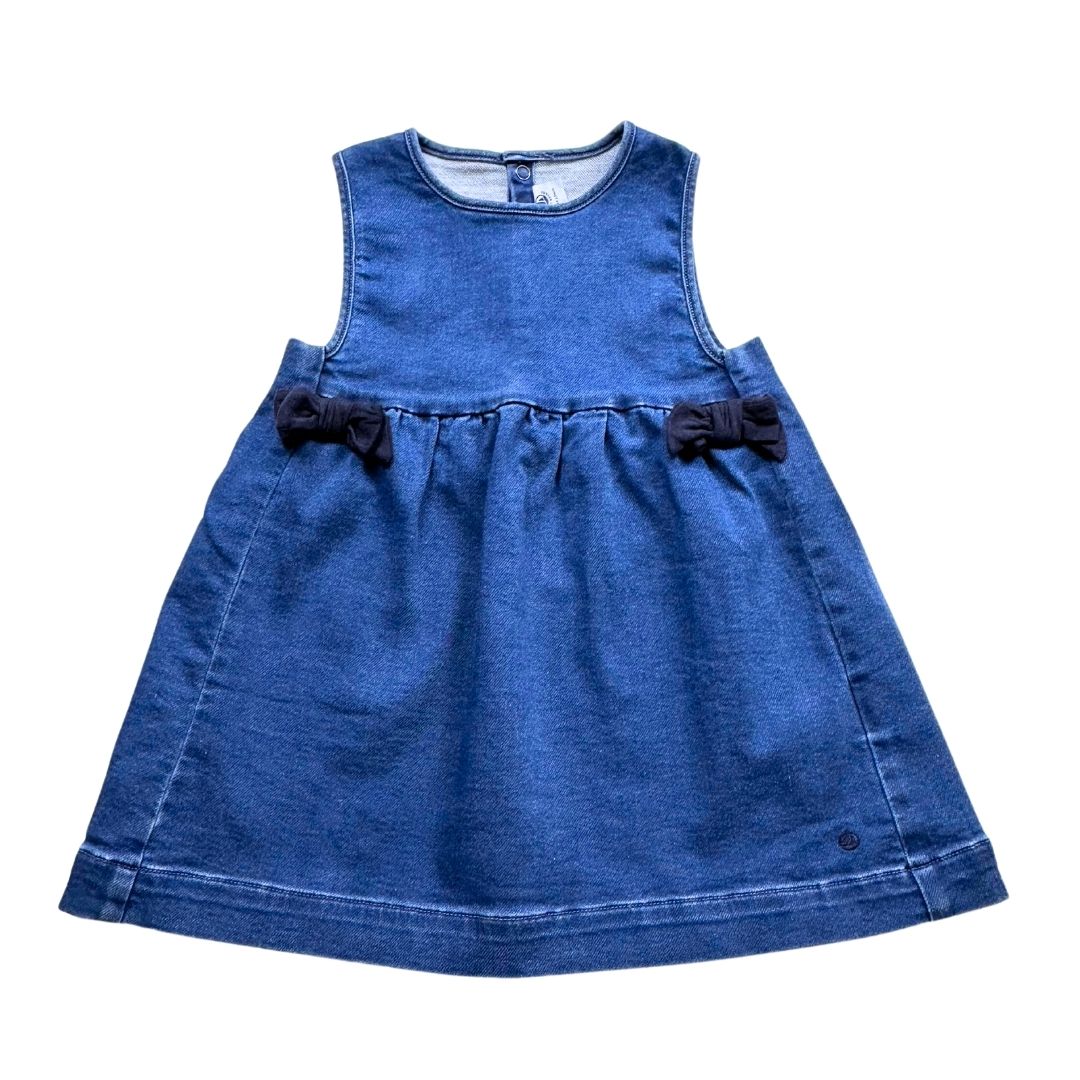 PETIT BATEAU - Blaues Jeanskleid - 2 Jahre