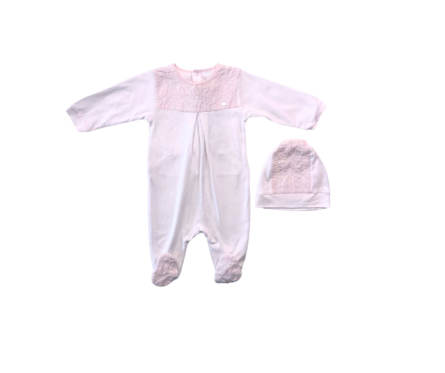 BABY DIOR – Rosa Pyjama-Set mit Mütze – 3 Monate