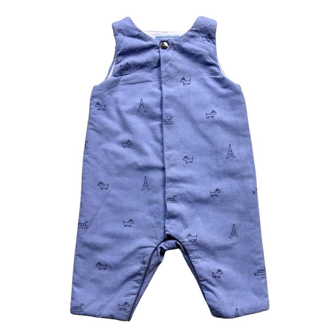JACADI - Blue jumpsuit with prints - 3 months