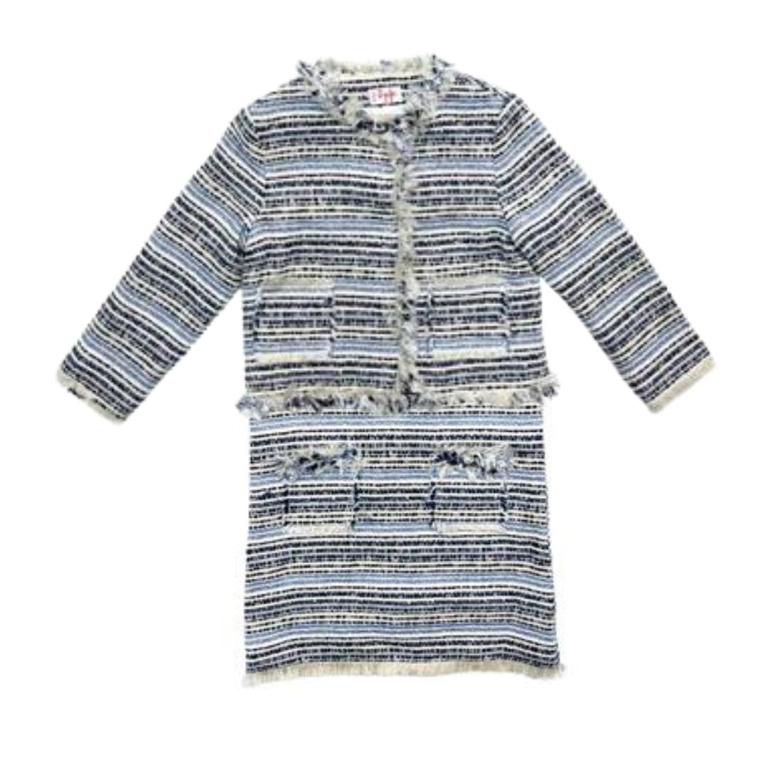 IL GUFO - Ensemble veste légère et robe à rayures - 5 ans