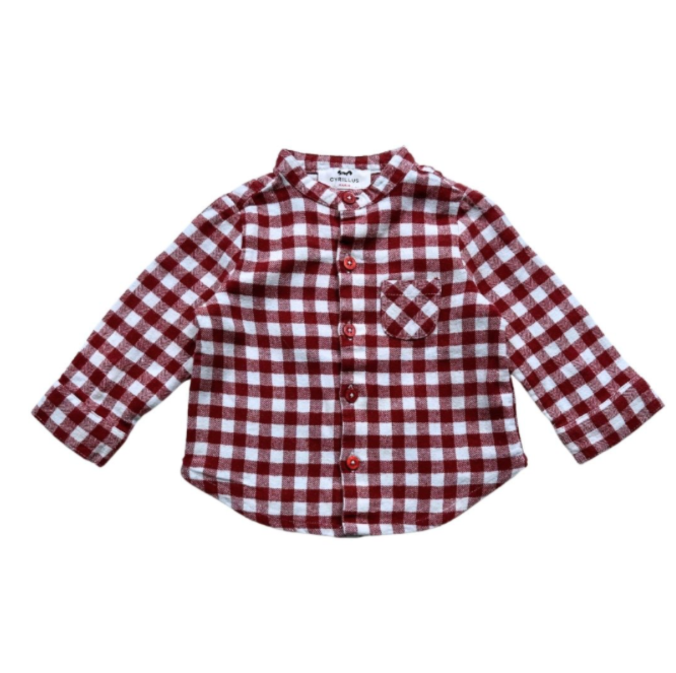CYRILLUS - Red and white checked shirt - 6 months