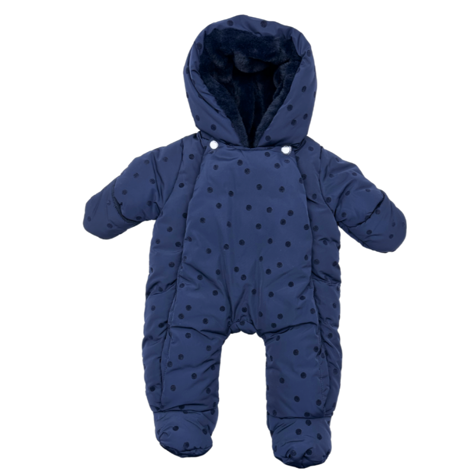 JACADI - Blue polka dot jumpsuit - 1 month