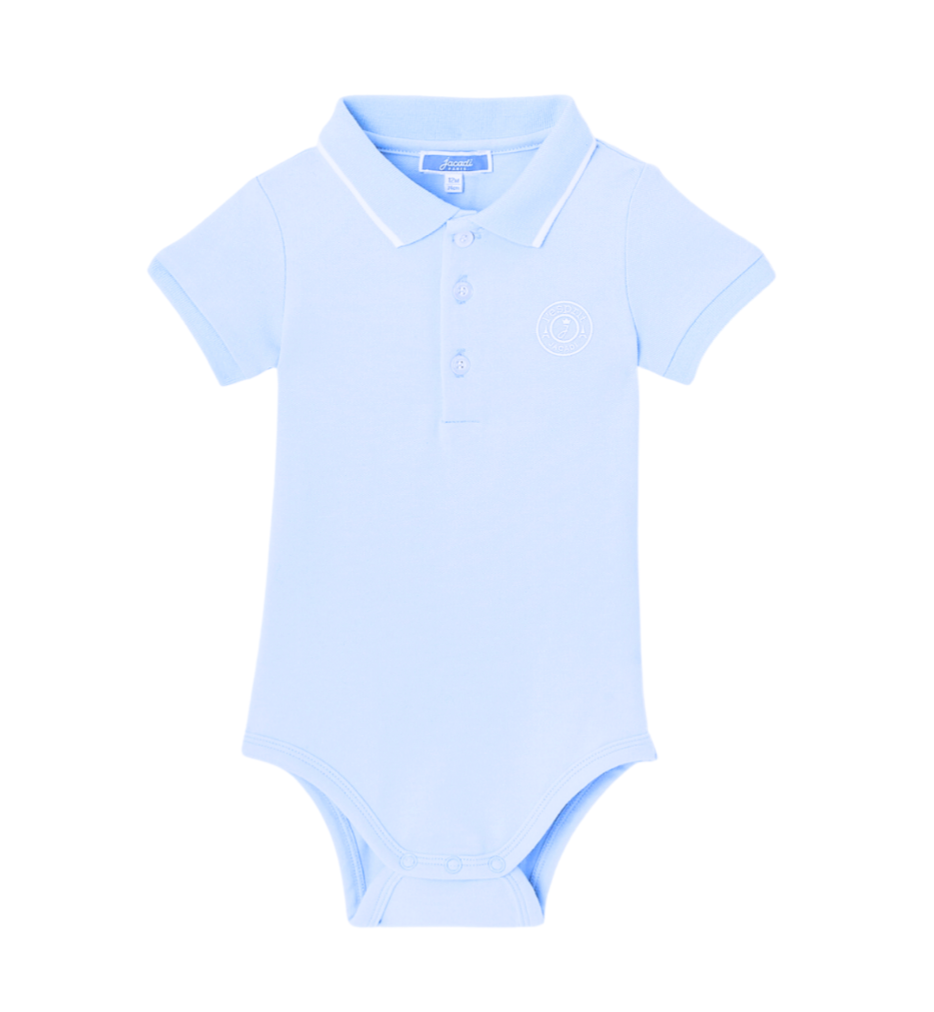 JACADI - Blue polo bodysuit - 2 years