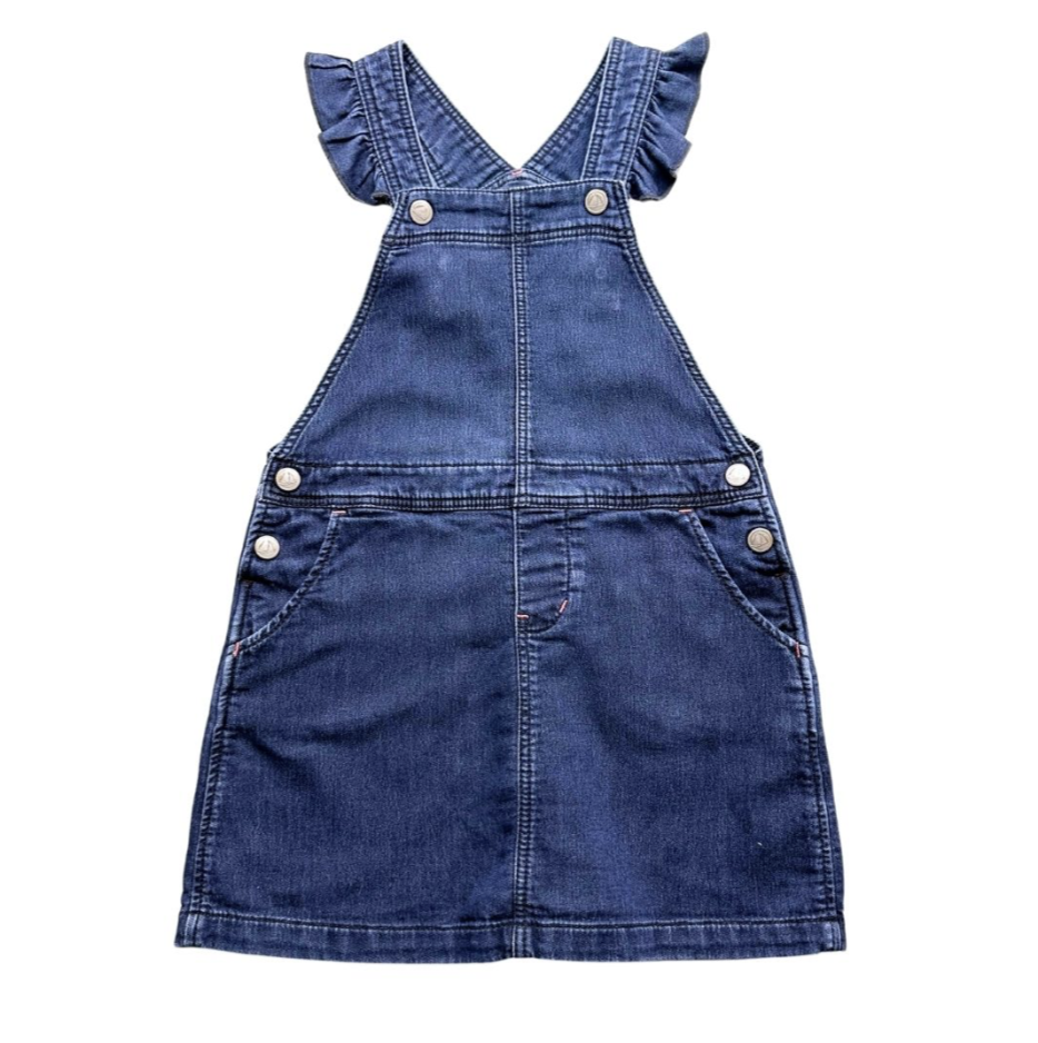 PETIT BATEAU - Blauer Jeans-Latzrock - 6 Jahre