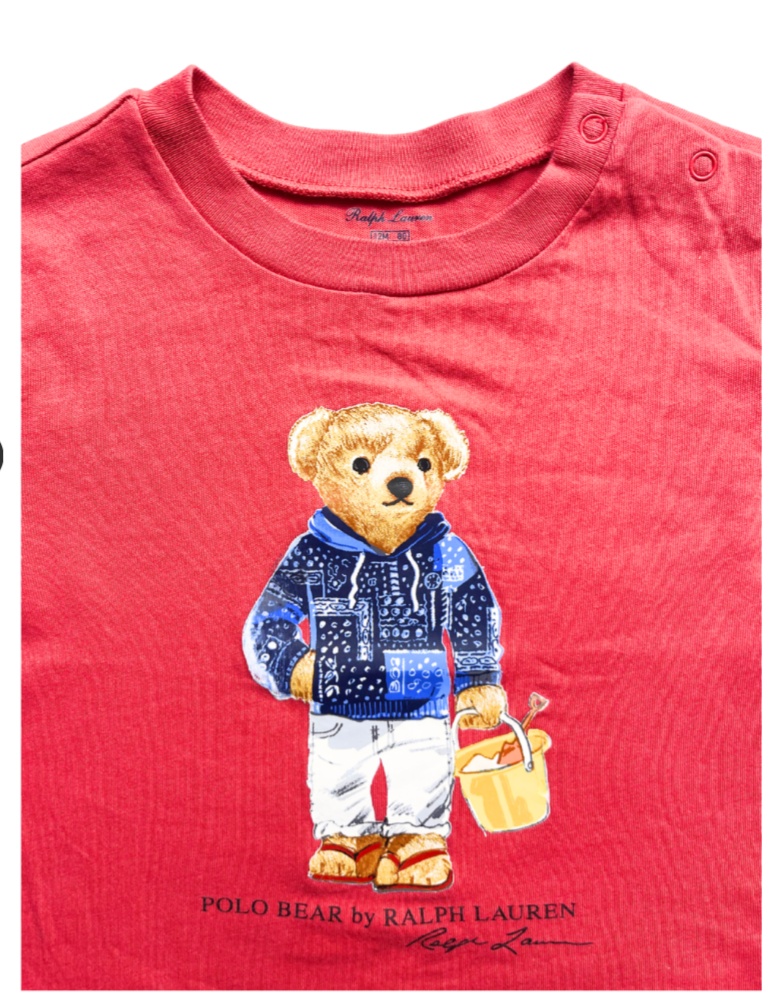 RALPH LAUREN - Red Polo Bear T-shirt - 12 months