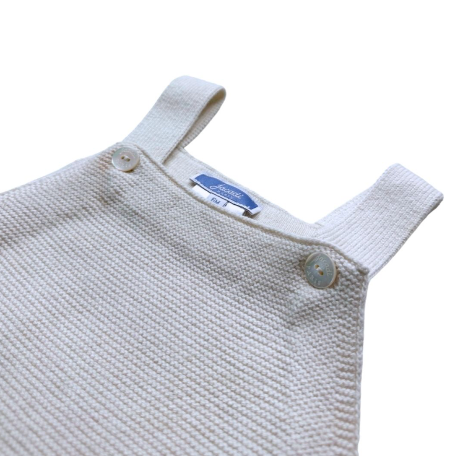 JACADI - Cream knit effect dungarees - 6 months