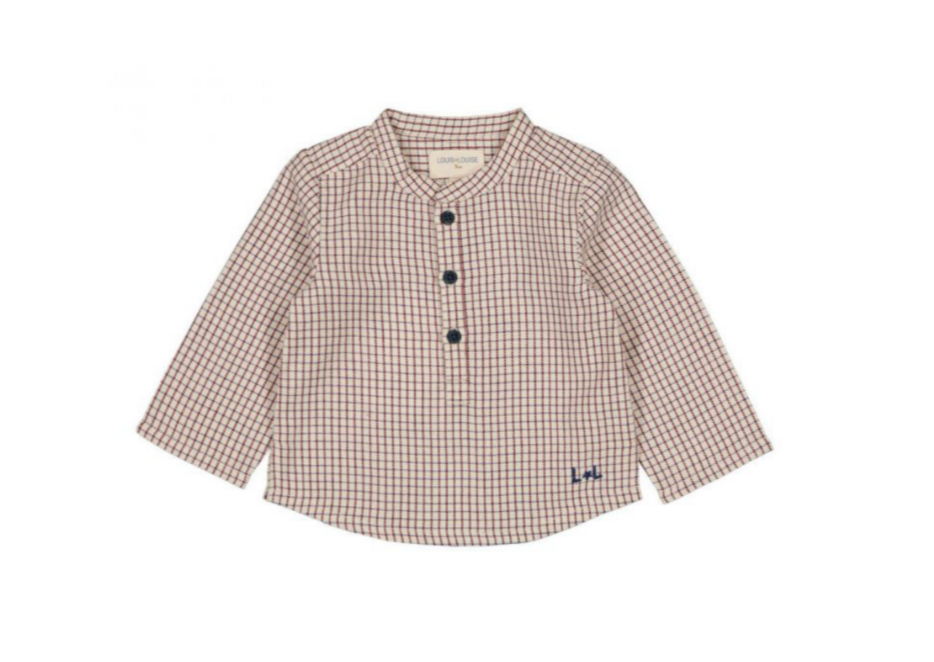 LOUIS LOUISE - Chemisier en coton à carreaux col mao - 18 mois
