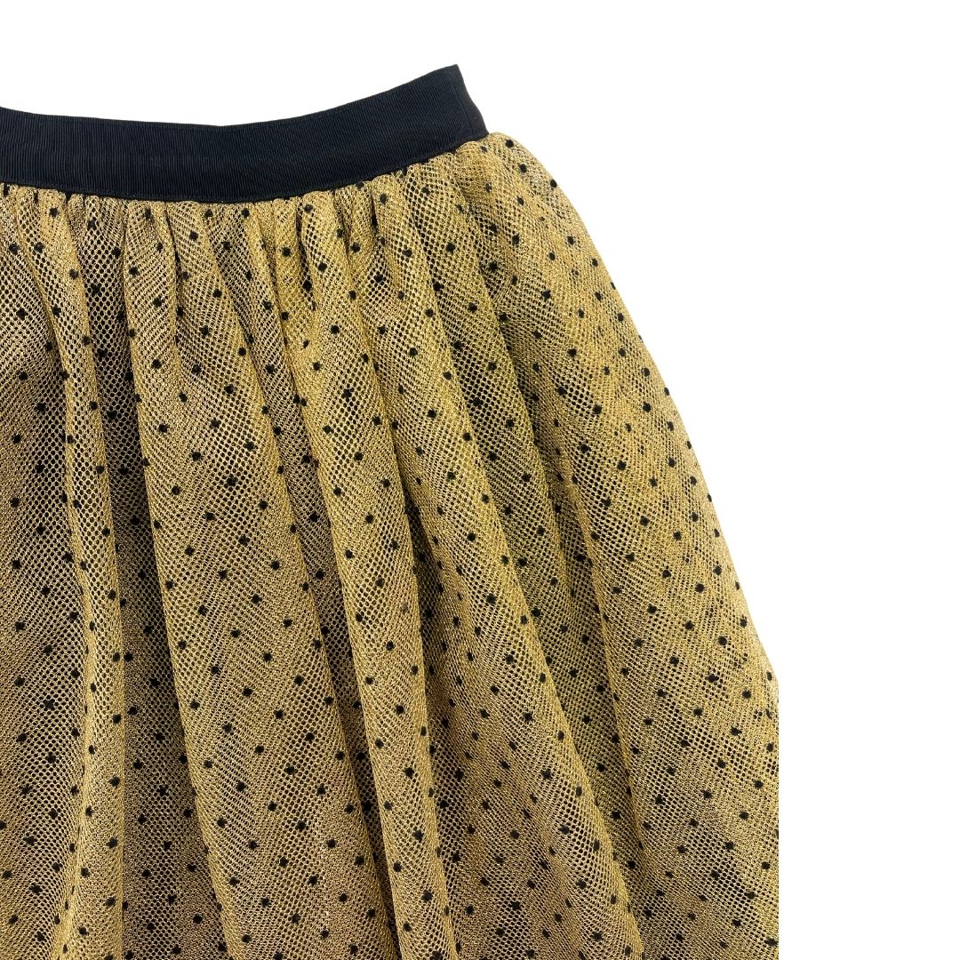 BONPOINT - Gold skirt with black velvet polka dots - 6 years