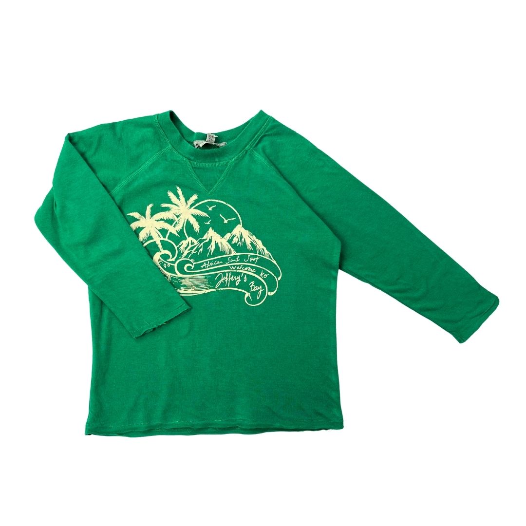 BONPOINT - Grünes T-Shirt mit „African Surf Spot“-Aufdruck - 4 Jahre