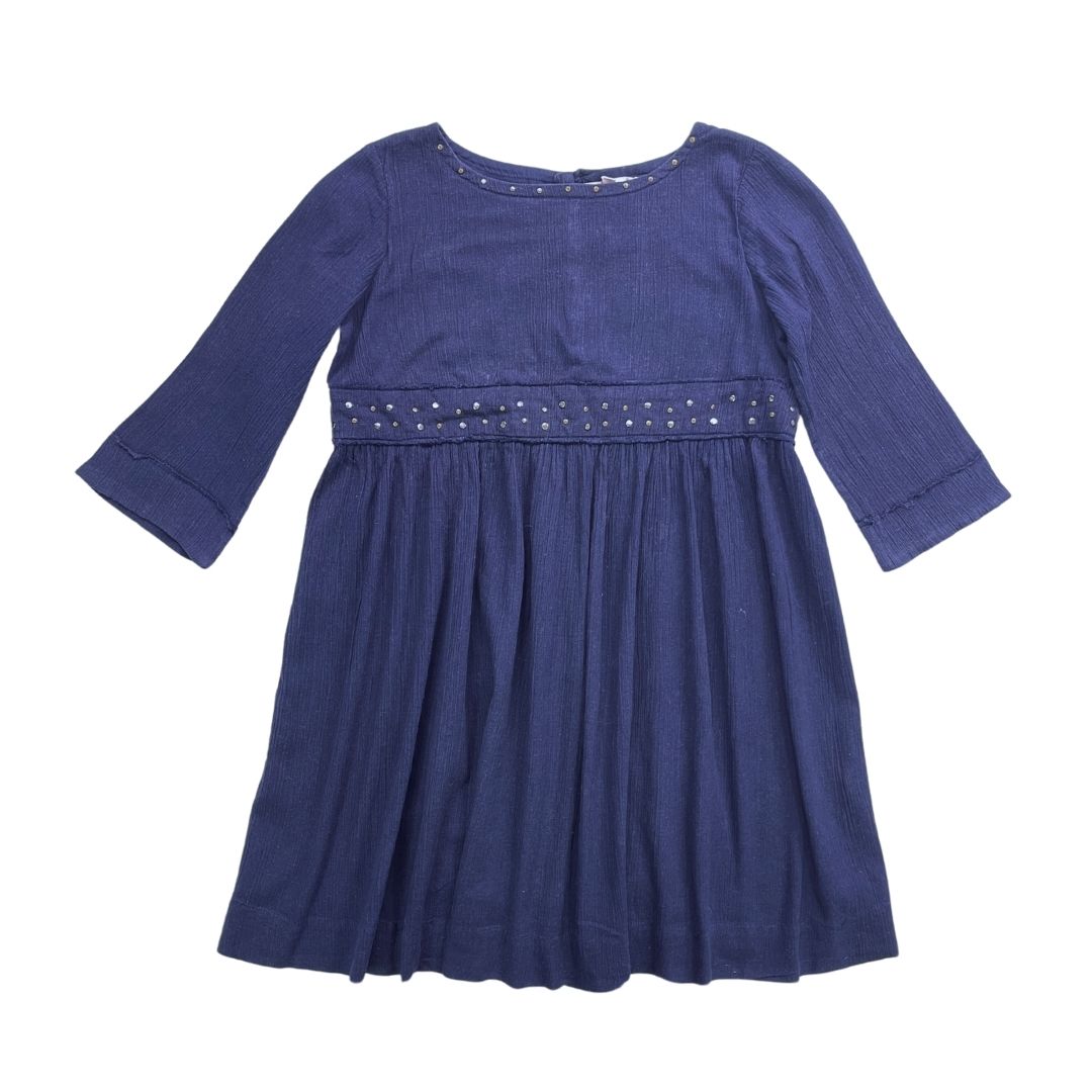 BONPOINT - Robe manches 3/4 bleu marine - 8 ans