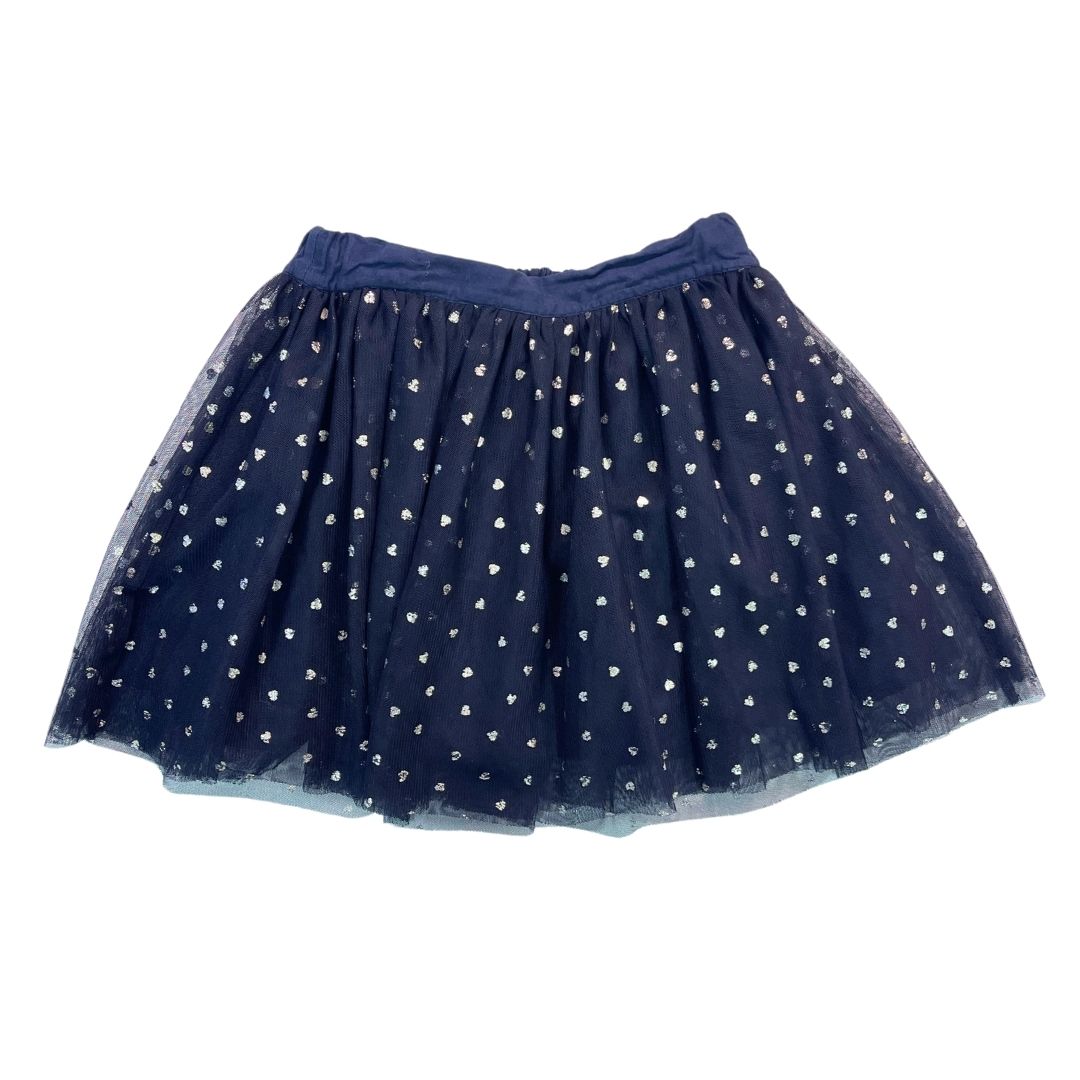 STELLA MCCARTNEY - Marineblauer Tüllrock mit silbernen Herzdetails - 10 Jahre