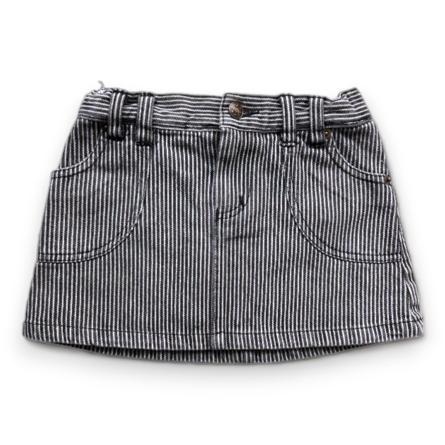 ZEF - Jupe en jean grise et blanche à rayures - 4 ans