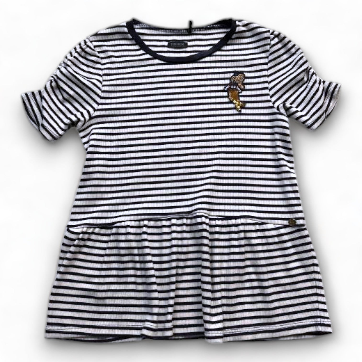 IKKS - T-shirt à manches courtes bleu et blanc à rayures - 12 ans