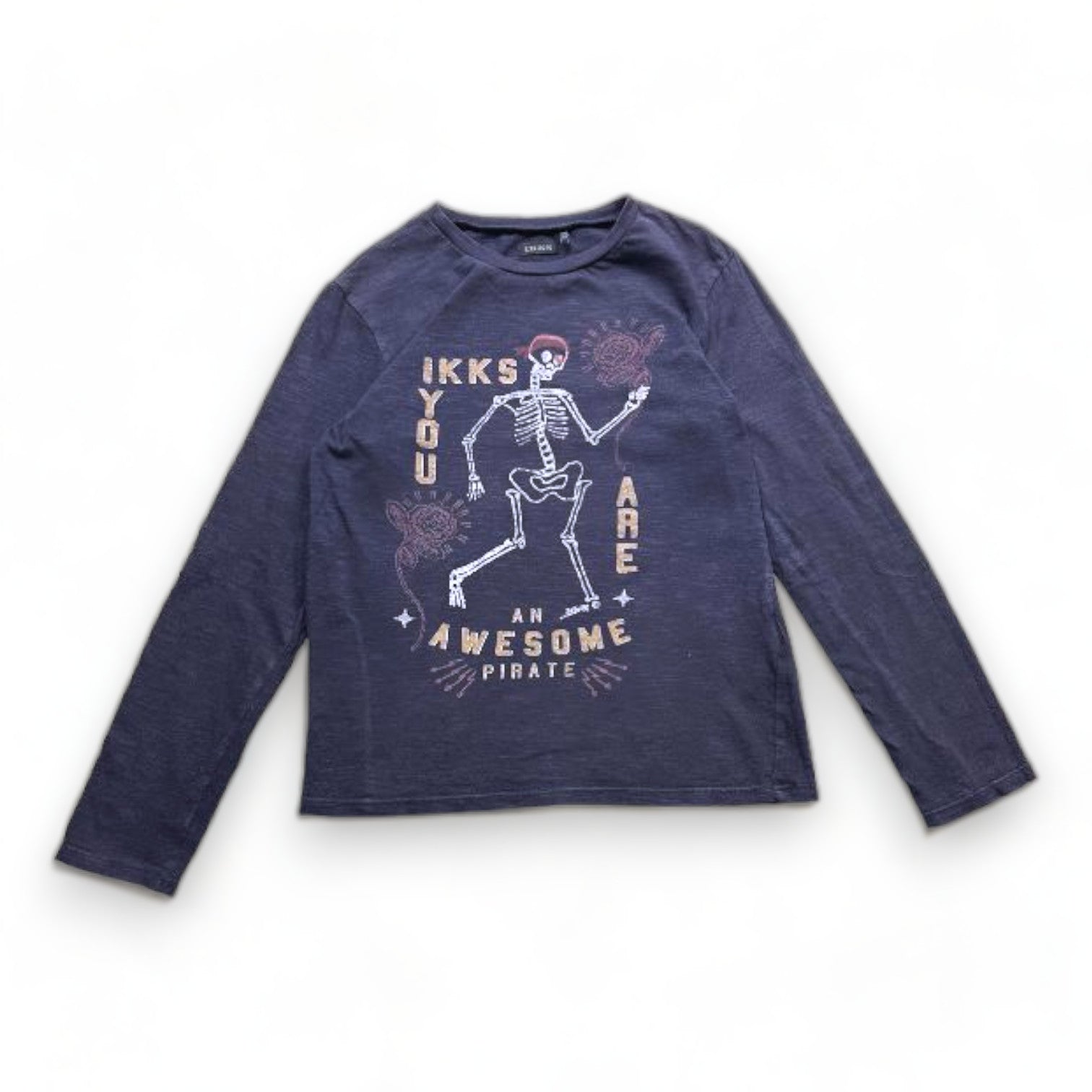 IKKS - T-shirt à manches longues bleu avec imprimé - 10 ans