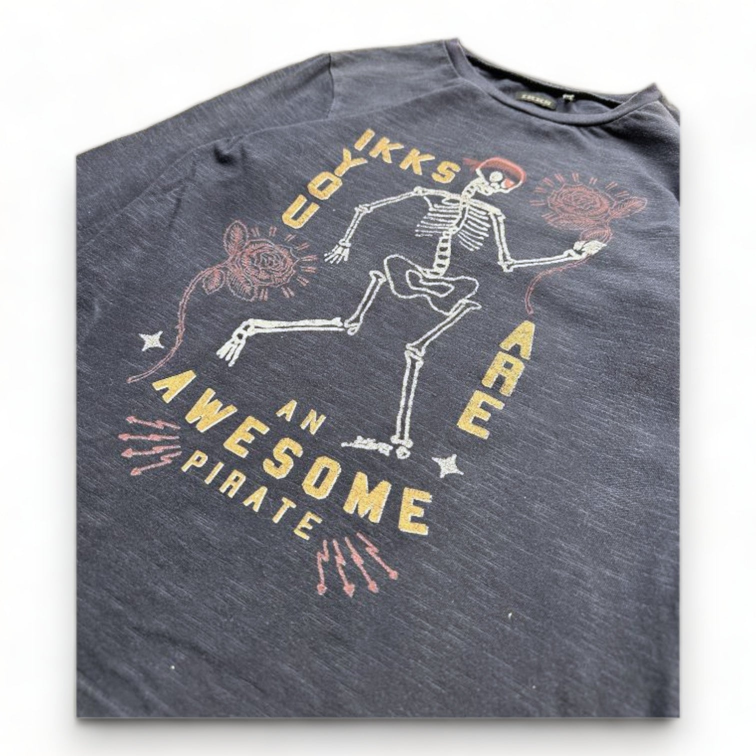 IKKS - T-shirt à manches longues bleu avec imprimé - 10 ans