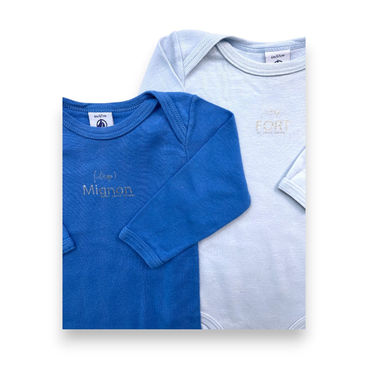 PETIT BATEAU - Lot de 2 bodies manches longues - 6 mois