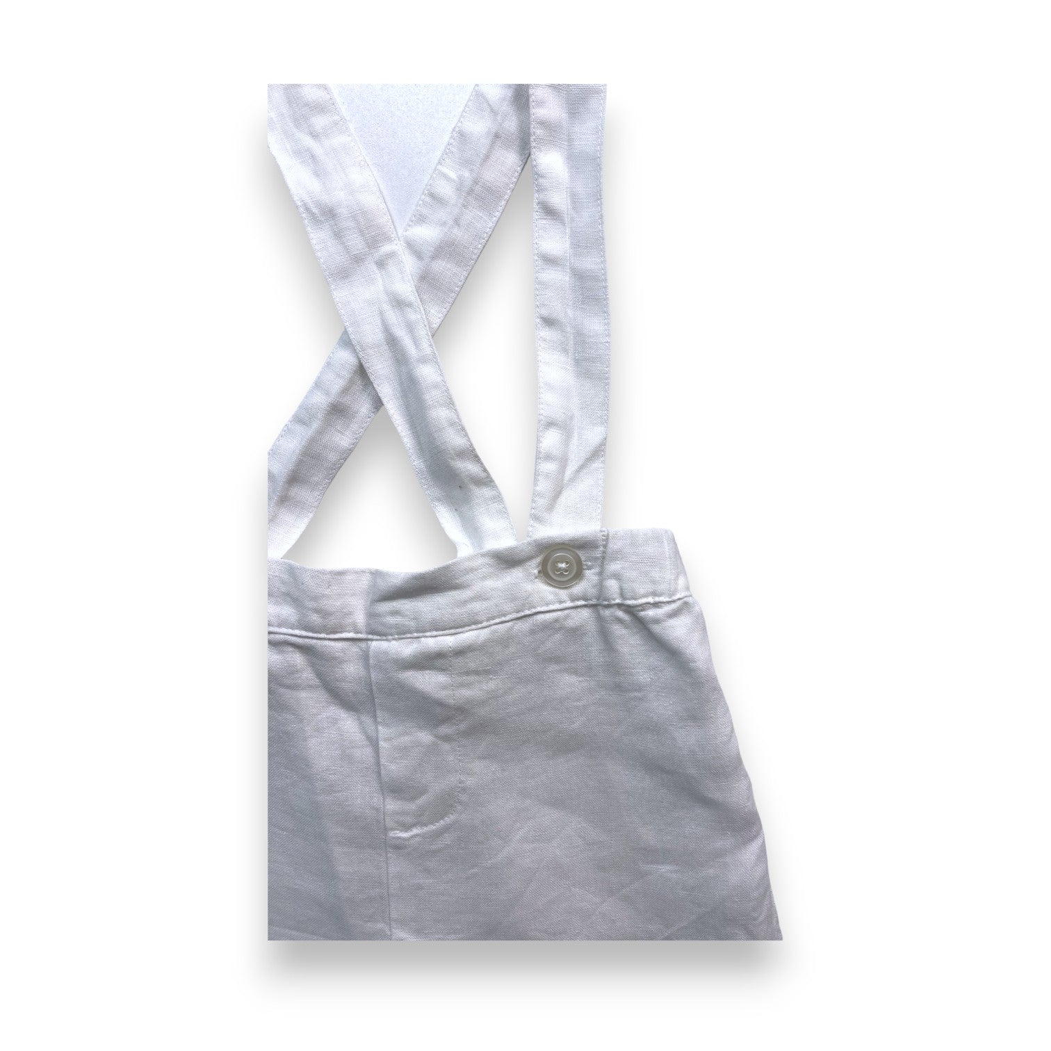 LOLA PALACIOS - Salopette blanche en lin - 12 mois