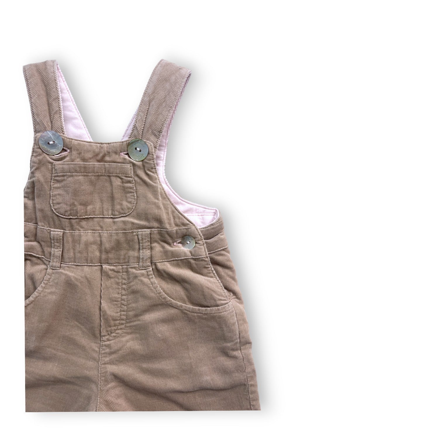 TARTINE ET CHOCOLAT - Salopette beige en velours - 3 mois